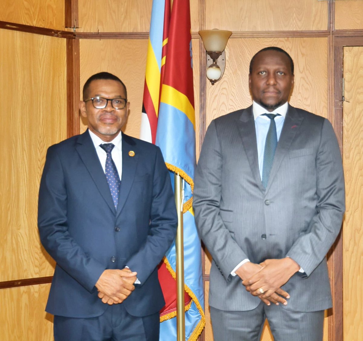 RussellMDlamini's tweet photo. Good day, Eswatini. Today, we received a courtesy visit from the Ambassador of the United Republic of Tanzania to the Kingdom of Eswatini, H.E. CP. Hamad Khamis Hamad, at the Private and Cabinet Office. https://t.co/KuTkiz9sfj