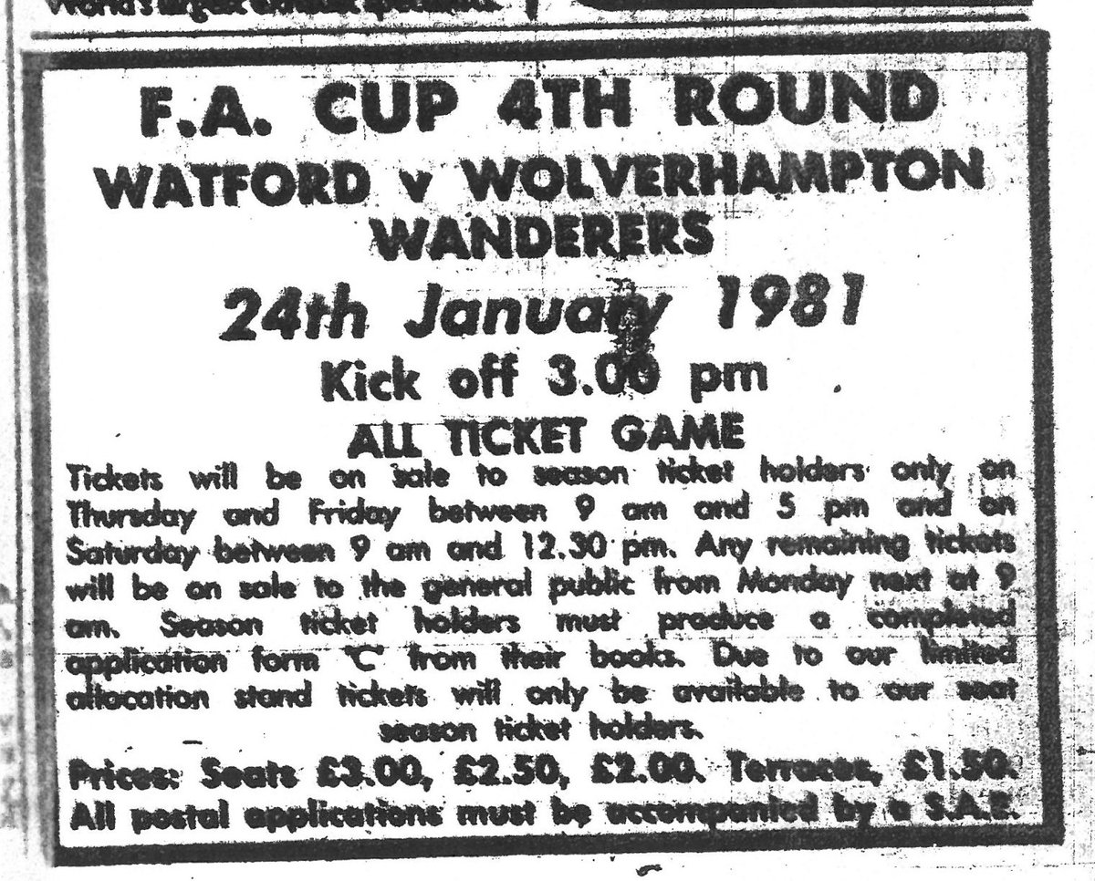 WolvesArchives's tweet photo. Today @Wolves face @WatfordFC. The sides have met 51 times, with Wolves holding a narrow edge: 17 wins to 16. Wolves' biggest win was 10-0 1912; their heaviest defeat 5-0 1983. Images: 2019 semi-final souvenir bag, 1981 ticket advert &amp; 1995 programme. #Wolves150 #MatchDayMemories https://t.co/yWDibALEOZ
