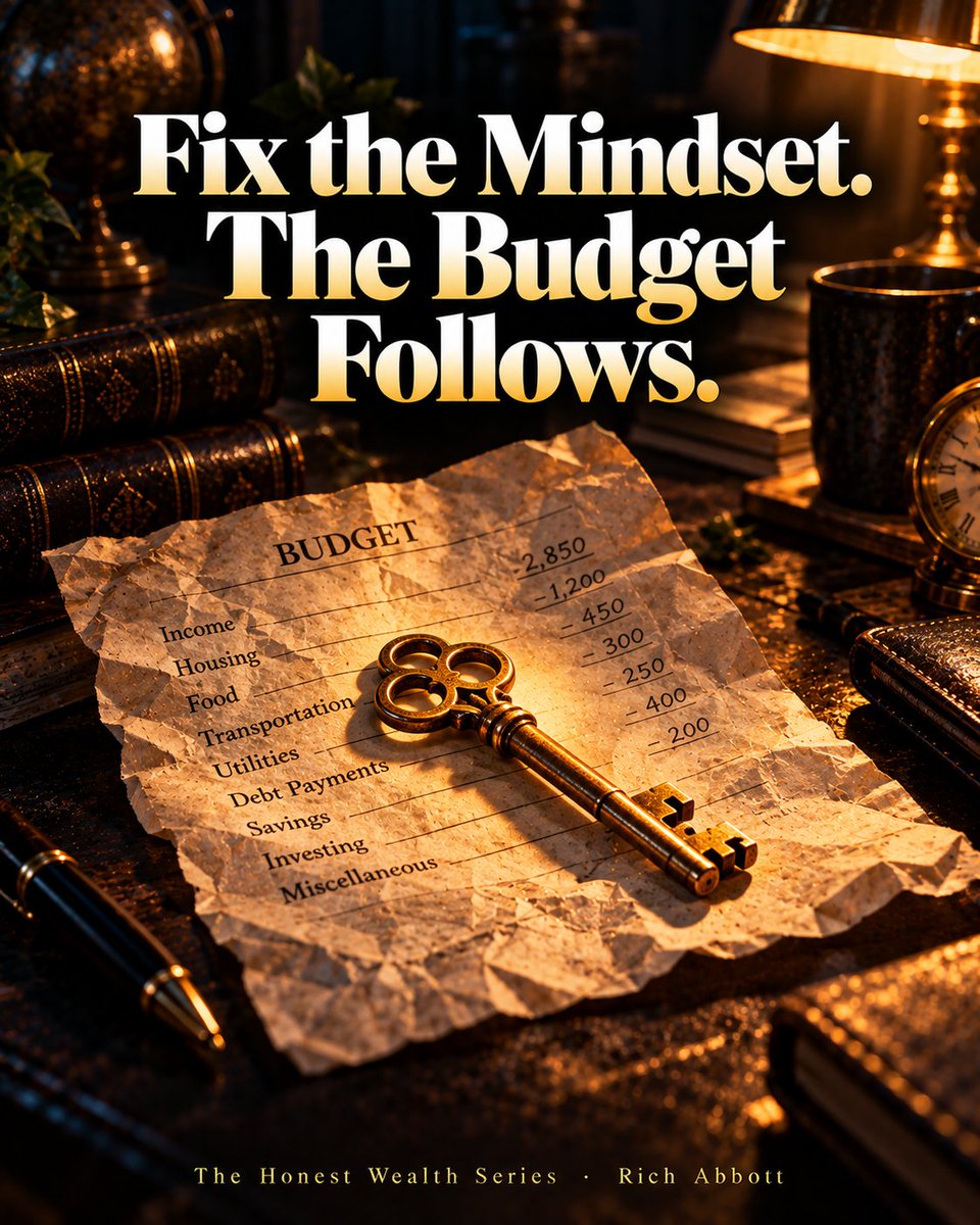 RichAbbottMedia's tweet photo. Budgets fail when the beliefs behind the spending stay the same.

Fix the mindset first. The budget follows.

Millionaire Mindset: Your Complete Guide to Wealth Psychology
https://t.co/DkVt6bZD5y #ad https://t.co/0kfi3tmPks