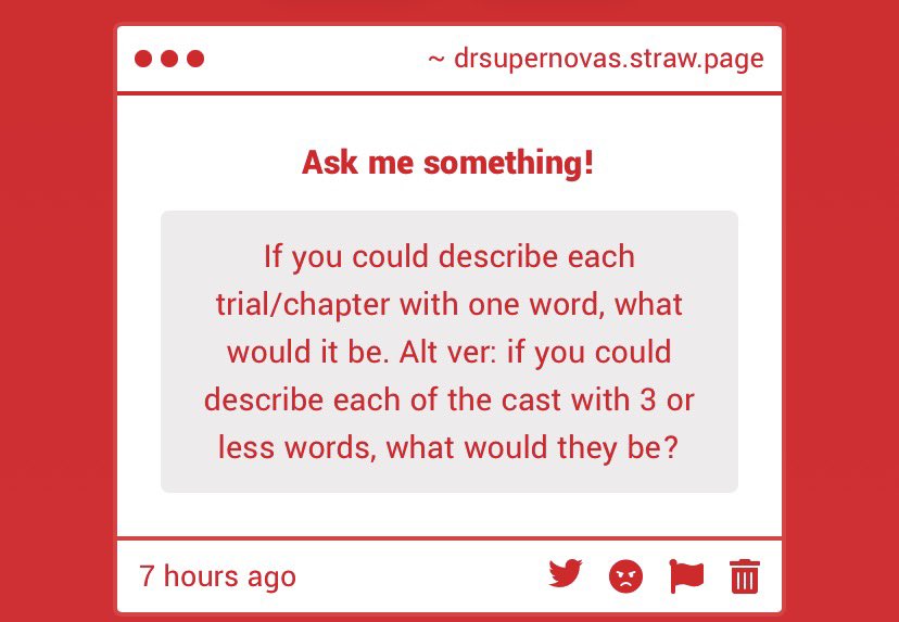 DRSupernovas's tweet photo. Trial 1: WHAT?
Trial 2: DAMN...
Trial 3: WHY????
Trial 4: Agony.
Trial 5: OHHHHH
Trial 6: WHAT?!?!?!?!

#supernovastwt #fangantwt https://t.co/5NoDYEgbzw