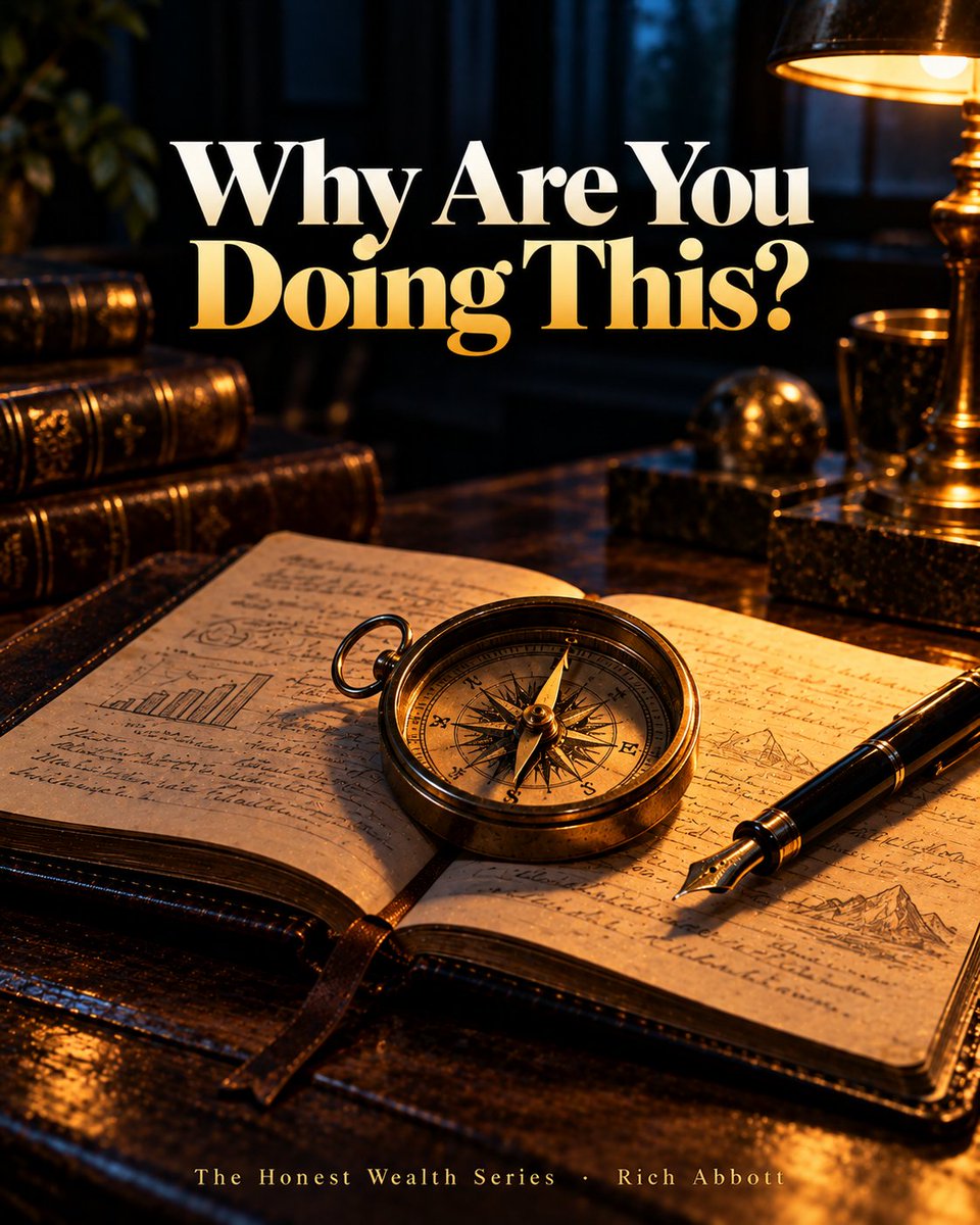 RichAbbottMedia's tweet photo. Most people chase money without knowing why.

That's why they burn out, drift, or quit.

Your Million Dollar Why shows how purpose-driven entrepreneurs build wealth that lasts, starting with one question: why are you doing this?
https://t.co/nkebGf7UG7 #ad https://t.co/JDZcJ2X5EW