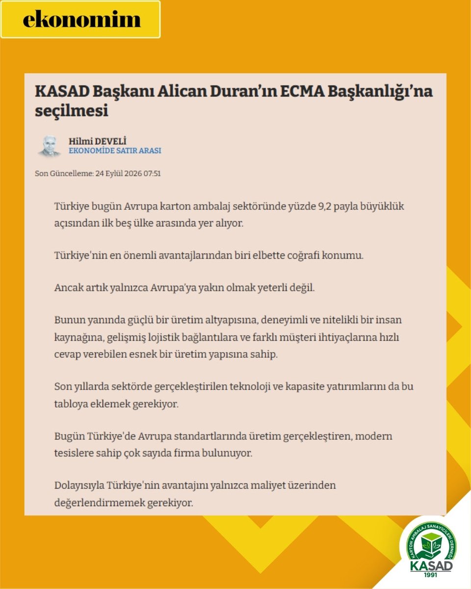 kasad_tr's tweet photo. KASAD olarak basında ses getiren ECMA Kongresi’nden haber yansımalarımızı sizlerle paylaşmaktan mutluluk duyuyoruz.📰

#KASAD #ECMA #Gazete #Yansıma https://t.co/A2PsiRboSj