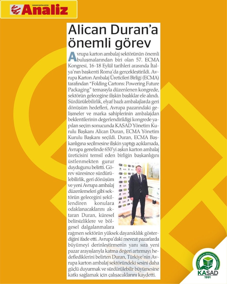 kasad_tr's tweet photo. KASAD olarak basında ses getiren ECMA Kongresi’nden haber yansımalarımızı sizlerle paylaşmaktan mutluluk duyuyoruz.📰

#KASAD #ECMA #Gazete #Yansıma https://t.co/A2PsiRboSj