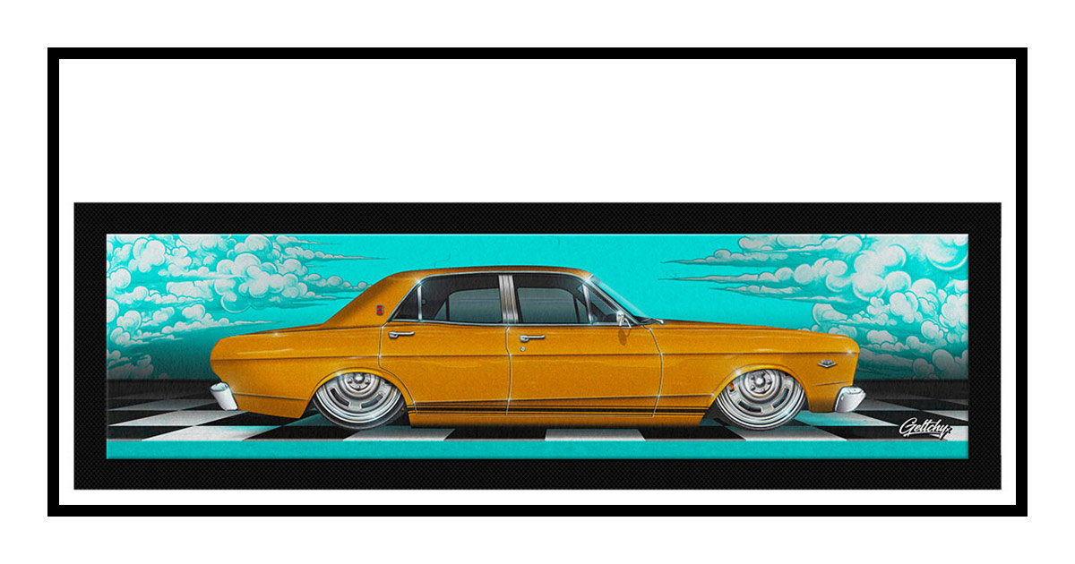 geltchy's tweet photo. Ford XR GT Falcon Bar Runner (GT Gold) — limited edition, Aussie-made, built for the shed.
Non-slip rubber base, absorbent felt top, 890 x 240. Custom paint + wheels available (+$40).
https://t.co/OkbxuSY8Pf
#FordFalcon #XRGT #AussieMuscle #ManCave #Geltchy https://t.co/cmCOuhIMBX