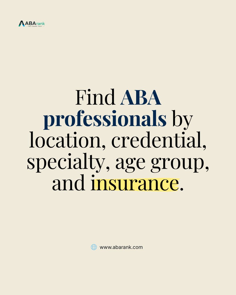 abarankhq's tweet photo. Looking for an ABA professional? You can search by location, specialty, age group, insurance, and credentials. Each profile also shows if the credential has been reviewed and links to the BACB registry for you to check. #aba #abatherapy #bcba #bcaba #rbt #autismcare https://t.co/rog1PWUBKK