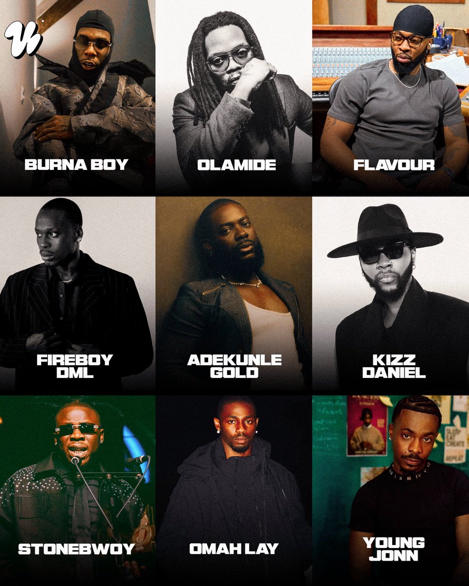 TheUpperEnt's tweet photo. Afrobeats artists who have headlined the 12,000-capacity OVO Arena Wembley. 🔥

•Burna boy (2019)
•Fireboy DML (2022)
•Kizz Daniel (2024)
•Flavour (2024)
•Adekunle Gold (2024)
•Olamide (2025)
•Stonebwoy (2026)
•Young Jonn (2026)
•Omah Lay (2026) ⌛️ https://t.co/dOoJhZPDHD