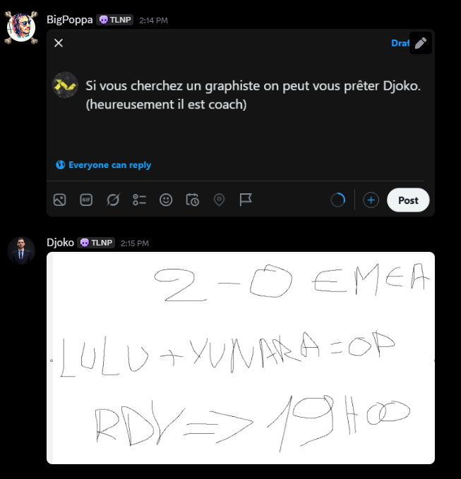 TLN_PIRATES's tweet photo. Il est intenable. 

RDV ce soir 19h pour la critique artistique des posters de @DjokoFR > 📺TTV/K2SAD

#TLNPWIN #TIMETOSHINE https://t.co/Q6lXk54Ui3