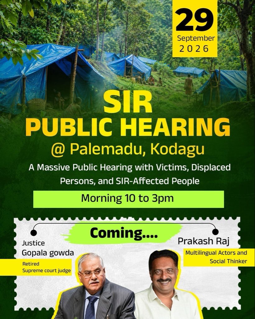 prakashraaj's tweet photo. Come to witness the injustice this SIR process has inflicted on our Citizens. #ScrapSIR #justasking https://t.co/E4MDW0XjXZ