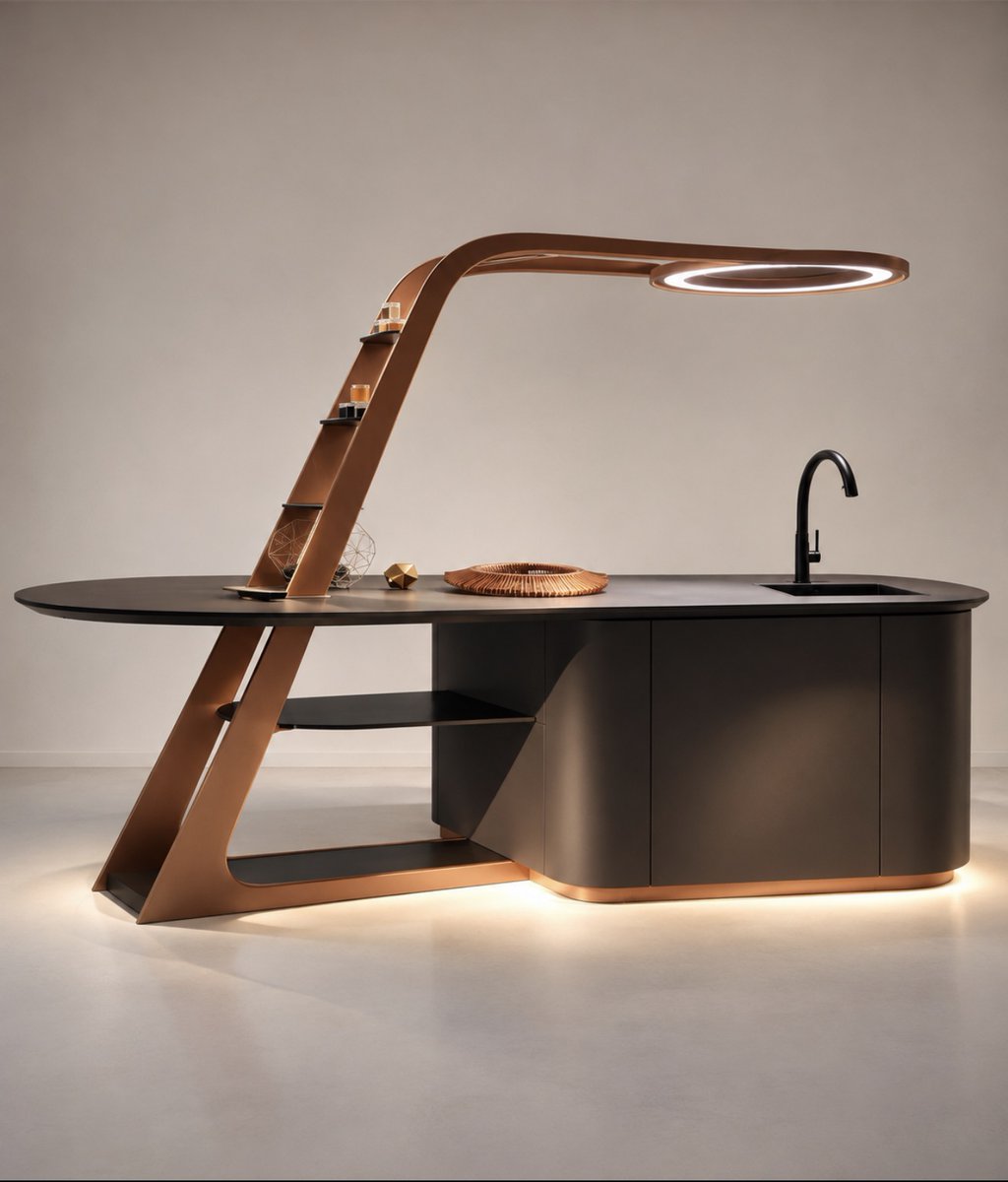 HOUSEPORN___'s tweet photo. bronze &amp; black kitchen concept https://t.co/oXH1lmylkF