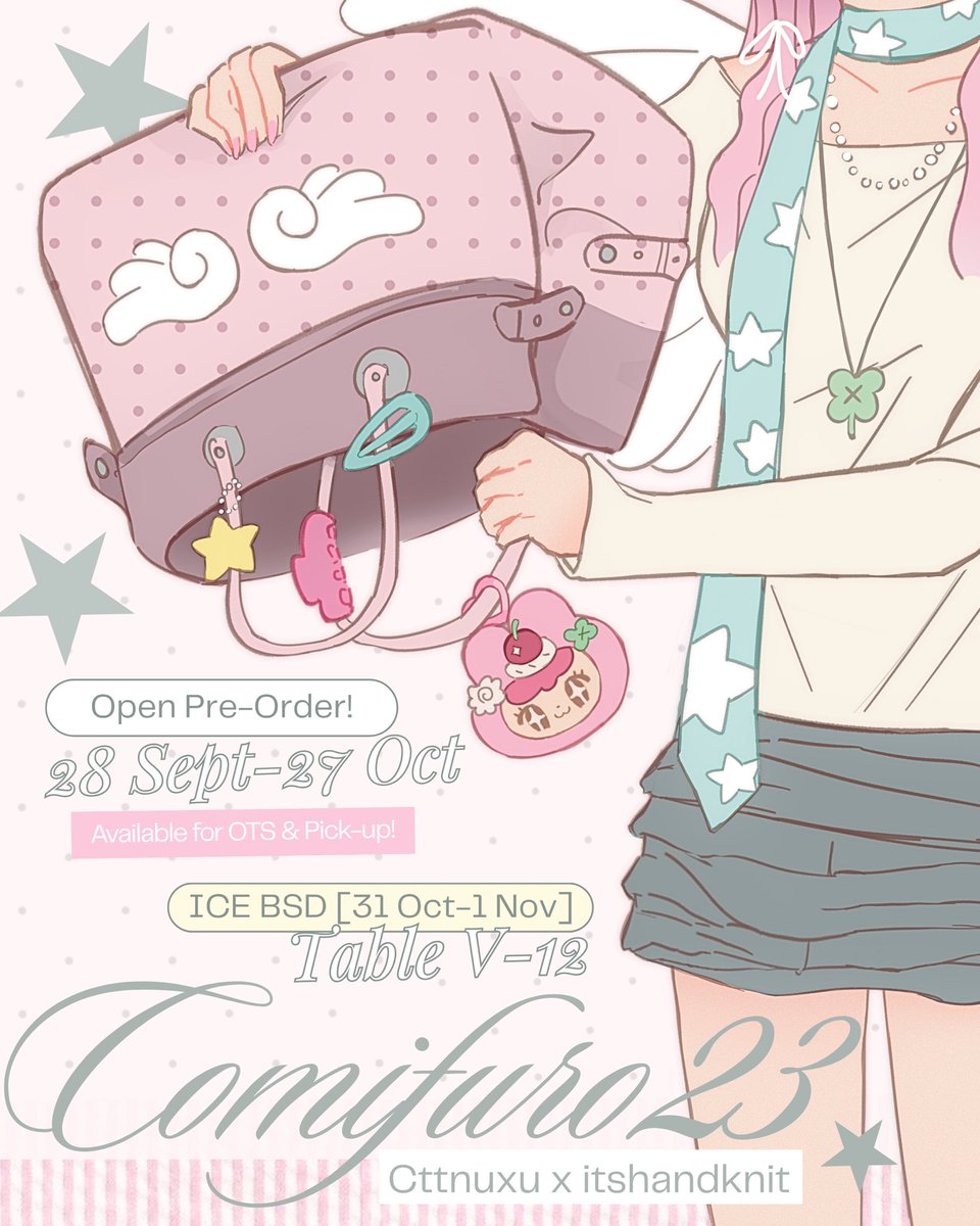 cttnuxuu's tweet photo. (1/4) [💗+🔁 are appreciated ୧⍤⃝💐]

#CF23 PO + Giveaway Open!

📅 Period: 28 Sept-27 Oct 2026
🛒 Pick up+mail order
📍 Booth [V-12]
📎 Originals | Genshin | HSR | ALNST | LADS | Plave

🎁GA for 2 winner of 100K worth of merch

More info &amp; 🔗 below!

#cf23catalogue #Comifuro23 https://t.co/XrTqhOhBwC