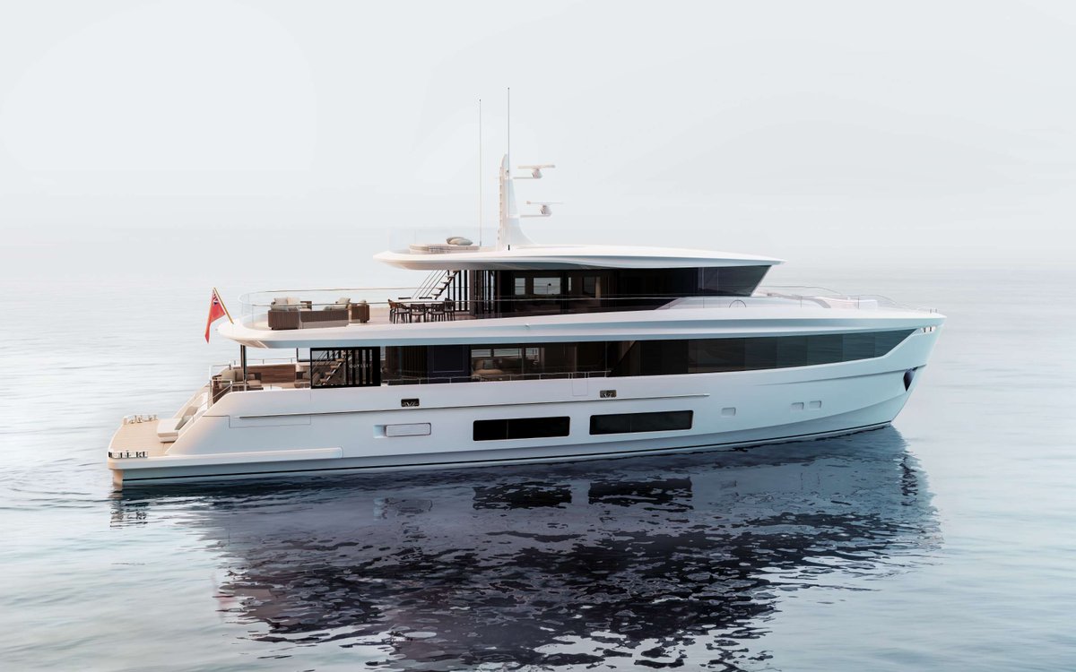 britishmarine's tweet photo. Member News: #Princess-Yachts has revealed the first designs for its 33m Odyssey 108 &amp; announced a new collaboration with Harrison Eidsgaard.

The tri-deck superyacht will offer a range of 2,600+ nautical miles and enter the water in 2029.

Discover more: https://t.co/tm03PMdwAR https://t.co/KjL3iVPfN8