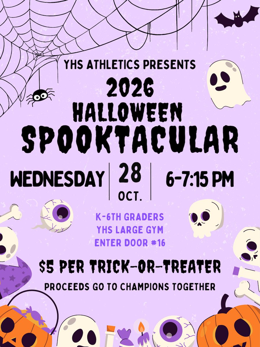 YHSAthletics's tweet photo. News: 2026 Halloween Spooktacular https://t.co/RMRx0w091d https://t.co/AHpOF1mnaE
