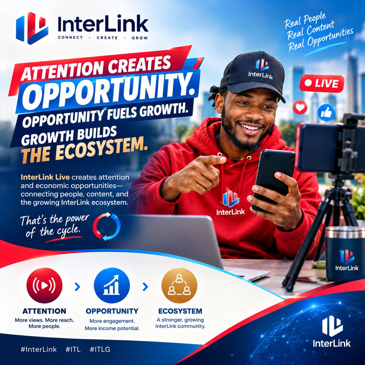 bmbtiger's tweet photo. Attention creates opportunity. Opportunity fuels growth. Growth builds the ecosystem.

InterLink Live creates attention and economic opportunities—connecting people, content, and the growing InterLink ecosystem.

That’s the power of the cycle. 🔄

#InterLink #ITL #ITLG https://t.co/DqW4cvQRqP