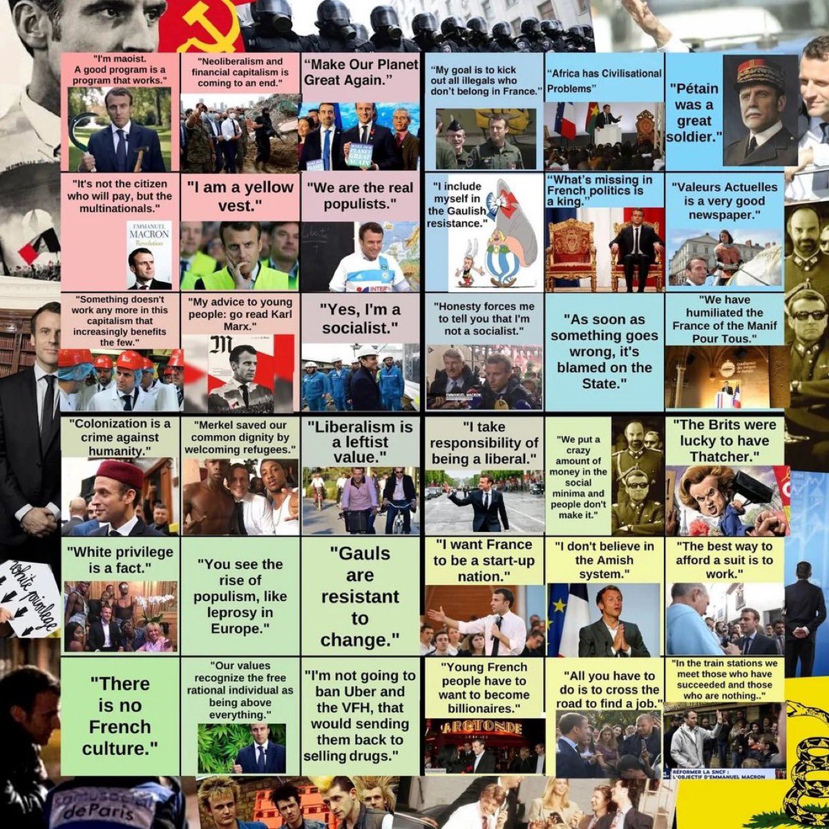 3lfares's tweet photo. Which Macron are you? Tag yourself. https://t.co/U7L7cI12iO