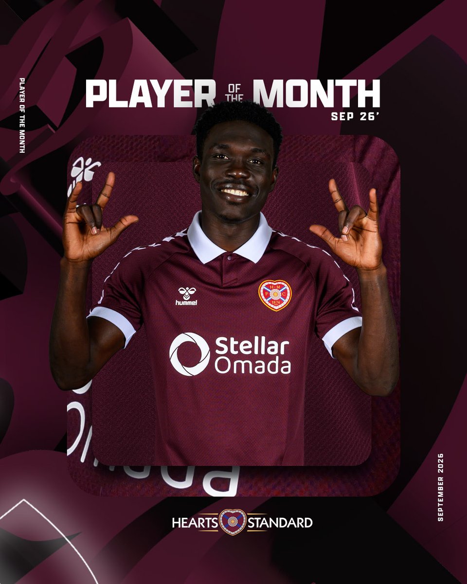 JamTarts's tweet photo. The votes are in 📈🙌 Rogers Mato is your 
@HeartsStandard_ Player of the Month for September.

Congrats, Mato♥️ https://t.co/PqpOCAui8V