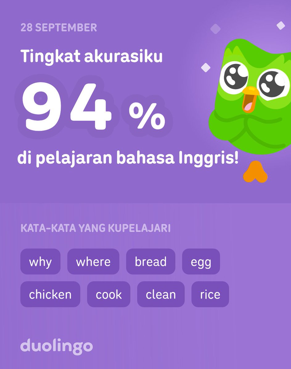 _akumanis0's tweet photo. Aku sedang belajar bahasa Inggris di Duolingo! Seru, efektif, dan gratis! https://t.co/QSIiHLtWV8