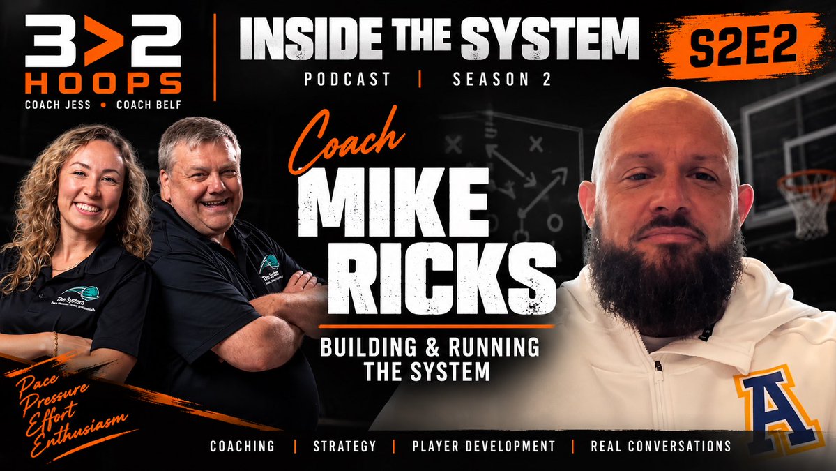 3over2hoops's tweet photo. Coach Mike Ricks (@COACHRICKS) joins us for S2E2 of Inside the System. 🎙️🏀

We talk building &amp; running the System, what he’s learned doing it, &amp; the decisions that come w/ coaching this way.

🎥 Full episode on YouTube: https://t.co/k3EZKCoGFq

#3over2hoops #systembasketball https://t.co/OrKiYdEqxr