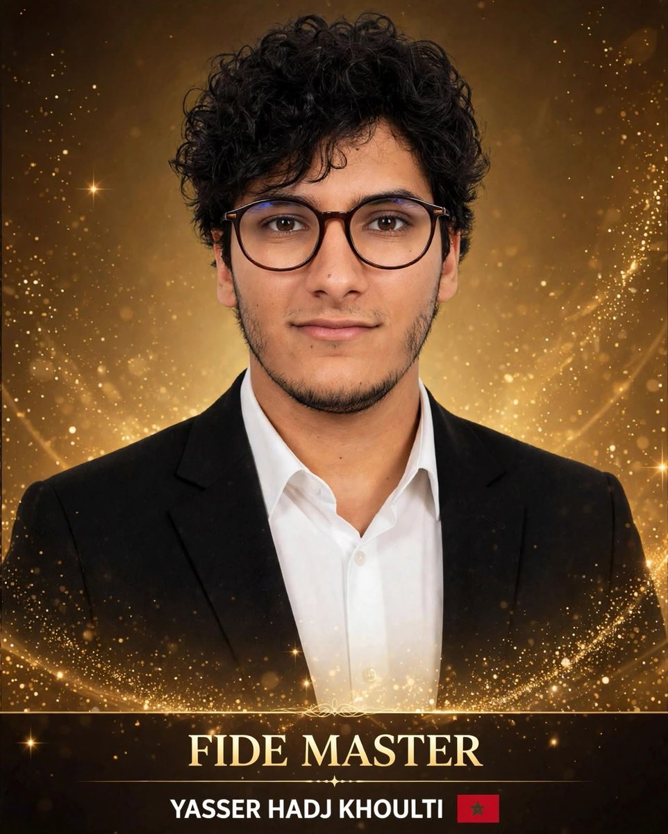 FRMEChess's tweet photo. FIDE 46th Chess Olympiad in Samarkand 💫

Huge congratulations to our Moroccan players  who earned their FIDE titles during their participation in the 46th Olympiad in Samarkand 

WOMEN FIDE MASTER
• Wissal Echcharbiny

FIDE MASTER
• Yasser Hadj Khoulti 

#chess #الشطرنج https://t.co/W9l35inxDM