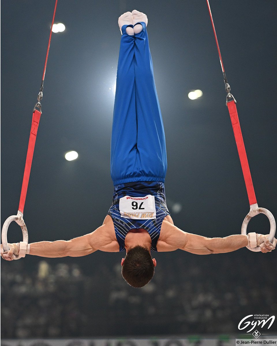Pantheramasha's tweet photo. The Zaika is a strength element on rings: from an inverted hang, he lifts his body with straight arms into an inverted cross.

No swing to help him. Just strength and control, while keeping the rings and his entire body stable. https://t.co/xvrDvO1uTr