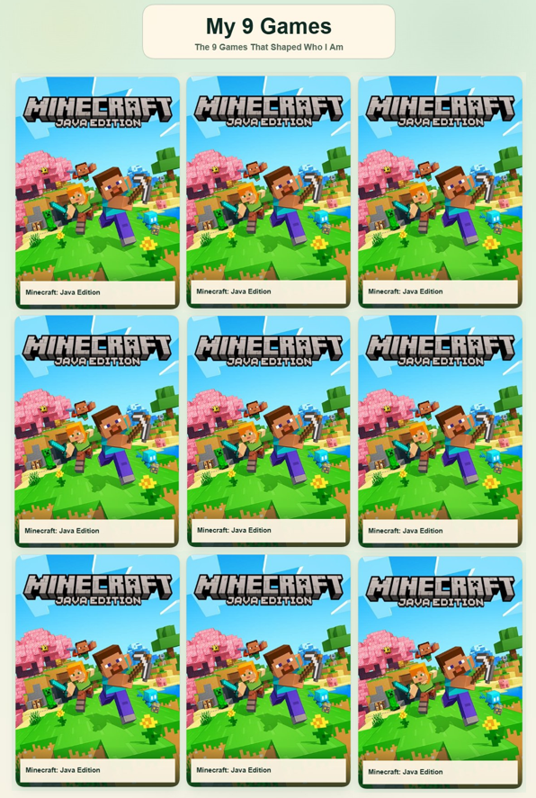 Andronicusmc's tweet photo. Since everyone seems to be doing this, here are the 9 games that shaped me https://t.co/Uiaf8gP46h