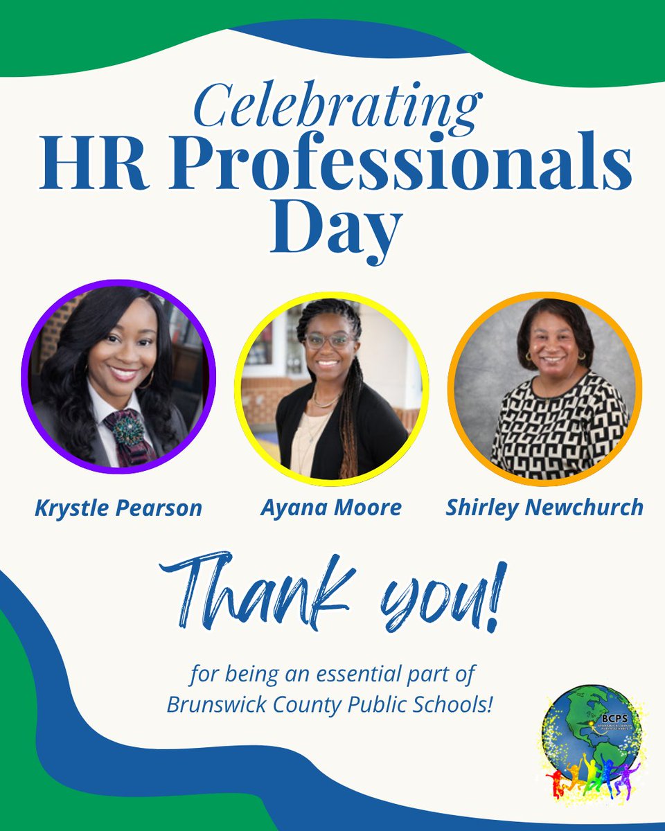bcpsva's tweet photo. This past Saturday was HR Professionals Day! 🌟 Thank you to our BCPS Human Resources team for welcoming new staff, supporting employees, and helping our schools run smoothly. We appreciate all you do for the people who serve our students! 🙌 #BrunswickStrong https://t.co/W4Sbhco6ZC