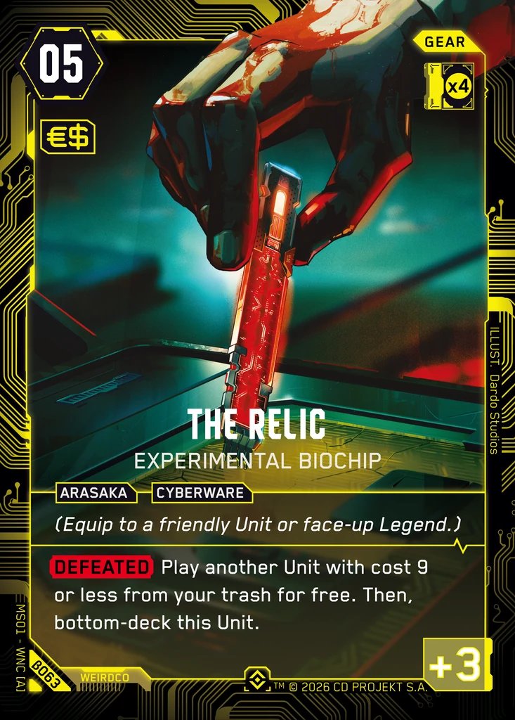 jingo_card's tweet photo. Relic isn’t about cheating death. It’s about proving that human consciousness was never meant to be bound by the limits of flesh.

We’re not playing God. We’re engineering the next step.

#CyberpunkTCG https://t.co/OMttlrxVSZ