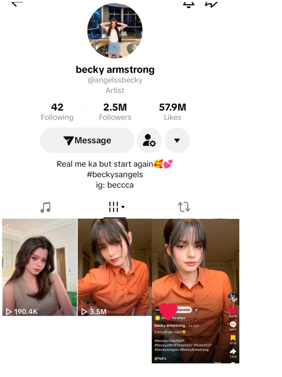 dd36960329's tweet photo. Please engage for becky

Like comment repost share save
✅EMV&amp;MIV

[ update ]
IG
1❤467k➡️33k 🔐500k
2❤334k➡️166k
👀22.7M
3❤335k➡️165k
4❤435k➡️65k
5❤531k➡️69k🔜600k
6❤503k➡️97k🔜600k
TT
7❤201k
▶️3.5M🎯10M

#BeckyxTodsSS27
#BeckyxMFWTodsSS27 
#beckysangels
#BeckyArmstrong https://t.co/CzzlqS2f75