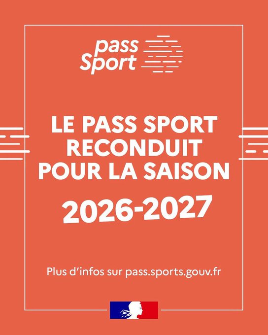 Image de Préfet Pas-de-Calais - #Sport #Rappel
⚽️🎾 Le #PassSport est reconduit pour la saison 2026-2027 !
Cette aide financière