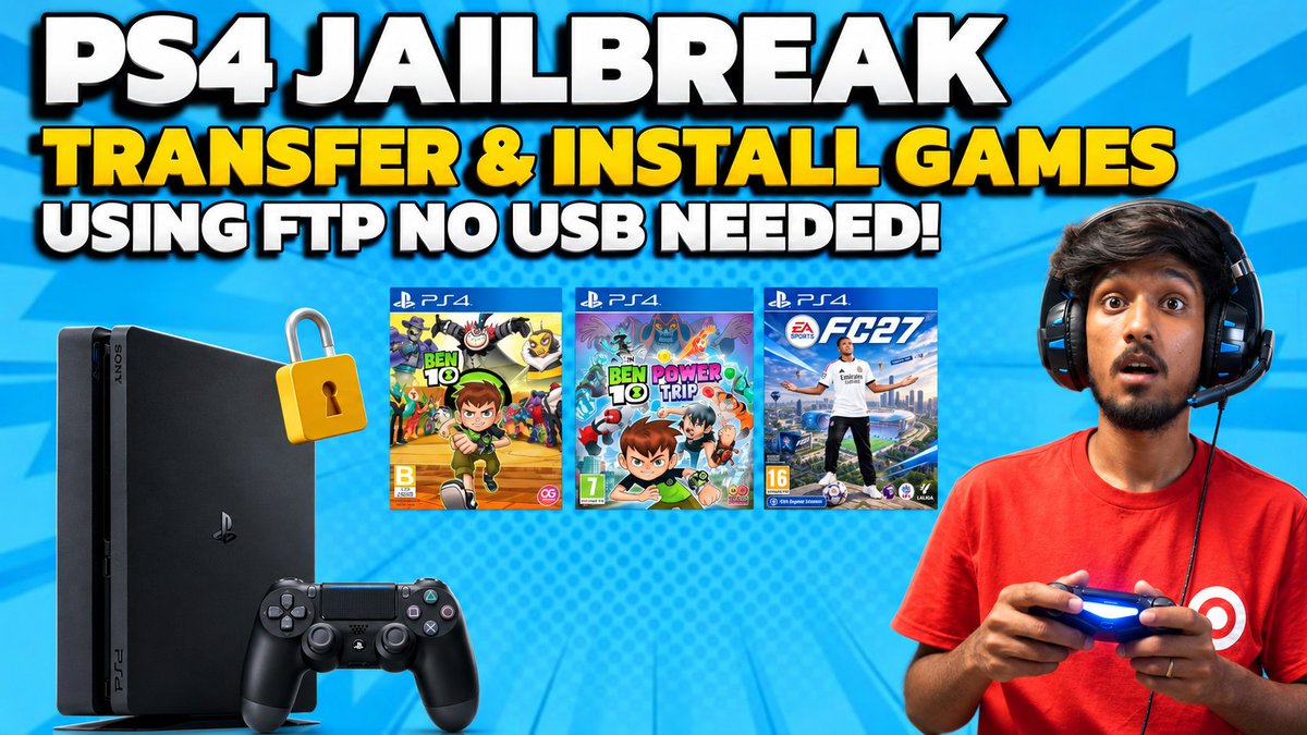Sunny684788's tweet photo. How to Transfer &amp; Install Games on Jailbroken PS4 Using FTP || No USB Needed!
https://t.co/MjPtnJ1Yig https://t.co/ipPwQeGZde