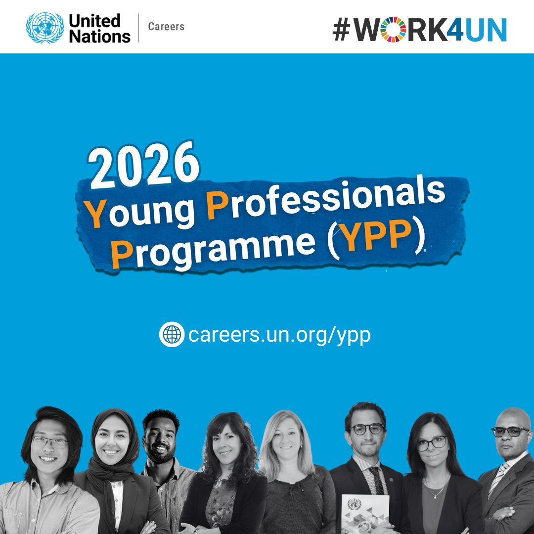 ONUGuineaEcua's tweet photo. 🇬🇶¿Eres de Guinea Ecuatorial y quieres explorar una carrera en la ONU?
Guinea Ecuatorial participa en el Young Professionals Programme (YPP) 2026.
🎓 Titulación universitaria
 🎂 32 años o menos
 🗣️ Inglés o francés
 ✅ No se exige experiencia profesional
👉 Consulta https://t.co/31WRJhb8Mq  y prepárate.
#YPP2026 #UNCareers #GuineaEcuatorial #EmpleoJuvenil #A2030 #ODS8