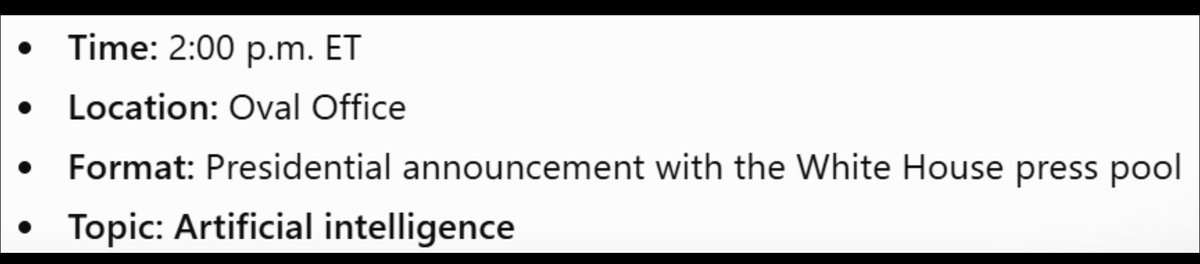 Banana3Stocks's tweet photo. $NVDA $SPY $QQQ

🍌 NEWS:

The 2pm announcement today by - Trump, has to do with Artificial Intelligence https://t.co/BY9bK8sM9O