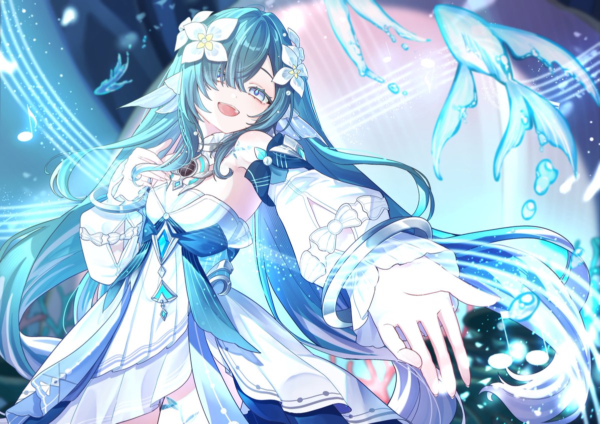 karutakomori01's tweet photo. 🧜‍♀️🫧
#原神 #ヴォジャニーツァ #Vodyanitsa https://t.co/ZdmDzOULUl