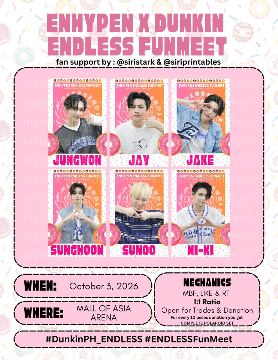siristark's tweet photo. 𝐄𝐍𝐇𝐘𝐏𝐄𝐍 𝐅𝐔𝐍𝐌𝐄𝐄𝐓
FANMADE POLA &amp; NEWSPAPER COVER FREEBIE

fan support by @siristark @siriprintables 

🍩MBF LIKE &amp; RT-will go priv on dday
🍩1:1 ratio (random)
🍩Loc &amp; Time TBA

OPEN FOR TRADE

SEE U THERE CO-ENGENE❤️‍🔥

#DunkinPH_ENDLESS #ENDLESSFunMeet #ENHYPEN https://t.co/VwKGseeCqS