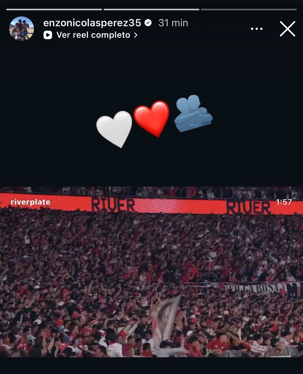 RiverPlay_OK's tweet photo. Enzo Pérez en su cuenta de IG por el día del hincha de River. 🤍❤️ https://t.co/zwEkcjBi33