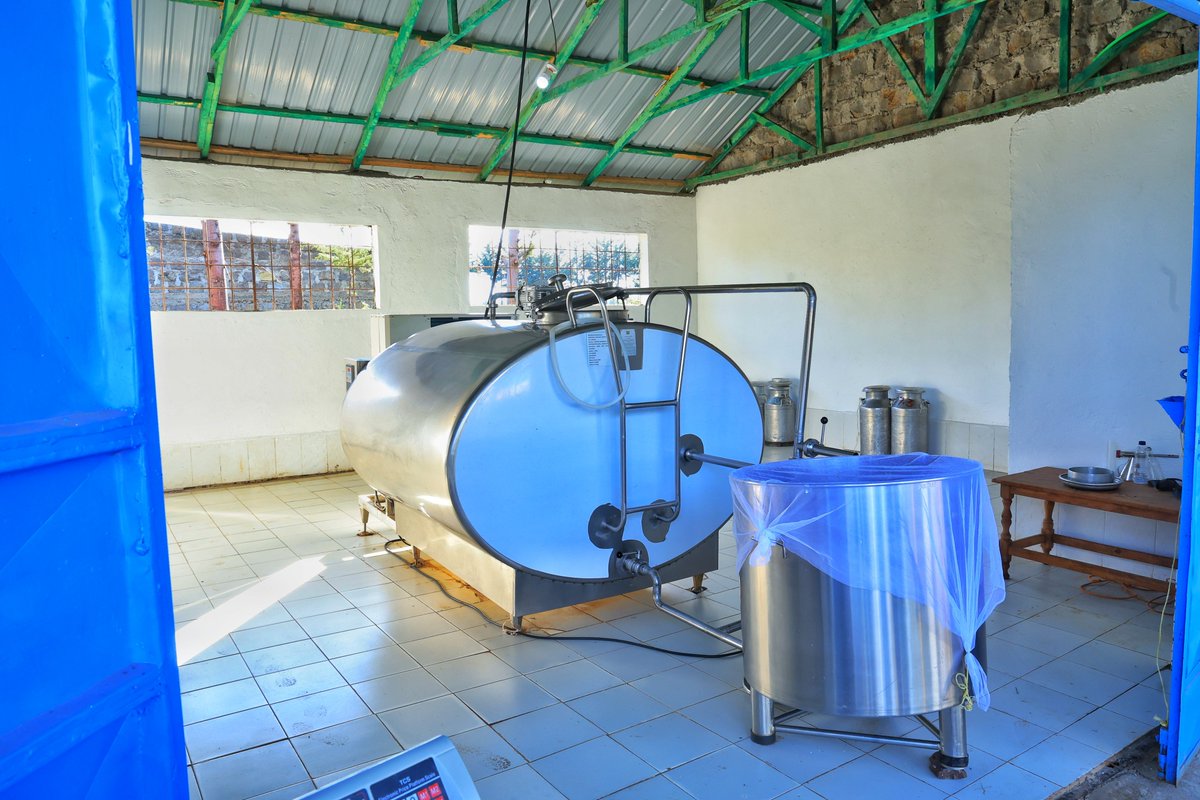 koske_felix's tweet photo. In Bararget, Kuresoi South, inspected and commissioned a new 2,000-litre milk cooling plant at Milikwen Farmers Cooperative Society supported by the Mau Forest Complex Integrated Conservation and Livelihood Improvement Programme.

The investment is already transforming livelihoods, with the plant enabling chilling and consolidation of milk locally, cutting transport and electricity costs and drastically reducing losses. This efficiency has restored farmer confidence and enabled the cooperative to raise farm-gate prices twice this year from KSh 47 to KSh 50 and now KSh 53. It is a remarkable grassroots story - started with just 7 members in 2023 and registered in 2024, the Society now has 496 members collecting about 1,600 litres daily, with volumes set to rise sharply with the new cooler.

This dairy initiative and others are at the heart of the MFC-ICLIP agenda of "Linda Mau, Boresha Maisha." The 10-year Programme seeks to restore 33,138 hectares of degraded forest by tackling the drivers of destruction - illegal logging, charcoal burning and encroachment - through sustainable alternative livelihoods. By making dairy profitable via green value chains, we are giving forest-adjacent communities a viable reason to protect, not exploit, the Mau Complex.