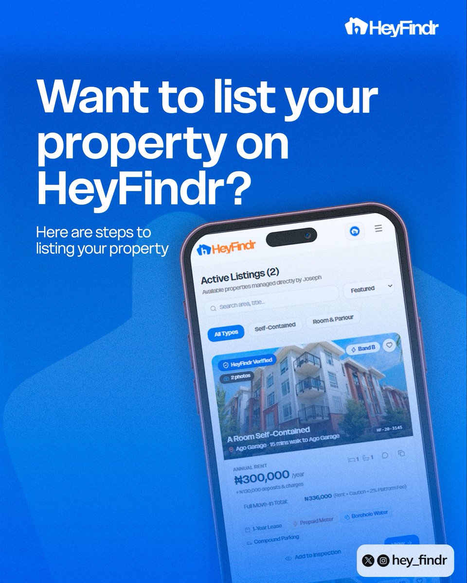 hey_findr's tweet photo. HOW TO LIST YOUR PROPERTY ON HEYFINDER AS AN AGENT OR A LANDLORD🤍 https://t.co/JZKhG06oAG