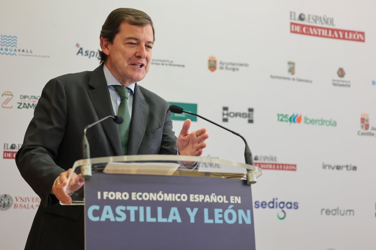 jcyl's tweet photo. .@alferma1 destaca en el I Foro Económico Español en #CyL, de @elespanolcom, la fortaleza de la Comunidad como motor de inversión y generación de oportunidades

🔹Cifras récord de empleo y exportaciones
🔹15 meses de crecimiento de producción industrial

https://t.co/nMP1D4rquJ https://t.co/TorHE175hK