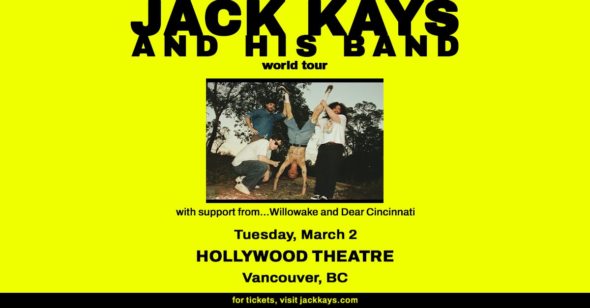 livenationwest's tweet photo. JUST ANNOUNCED: Jack Kays is coming to the Hollywood Theatre on March 2, 2027. 

Tickets go on sale Friday at 10am. https://t.co/LAU5kauWbT https://t.co/S4ss6LNSjE