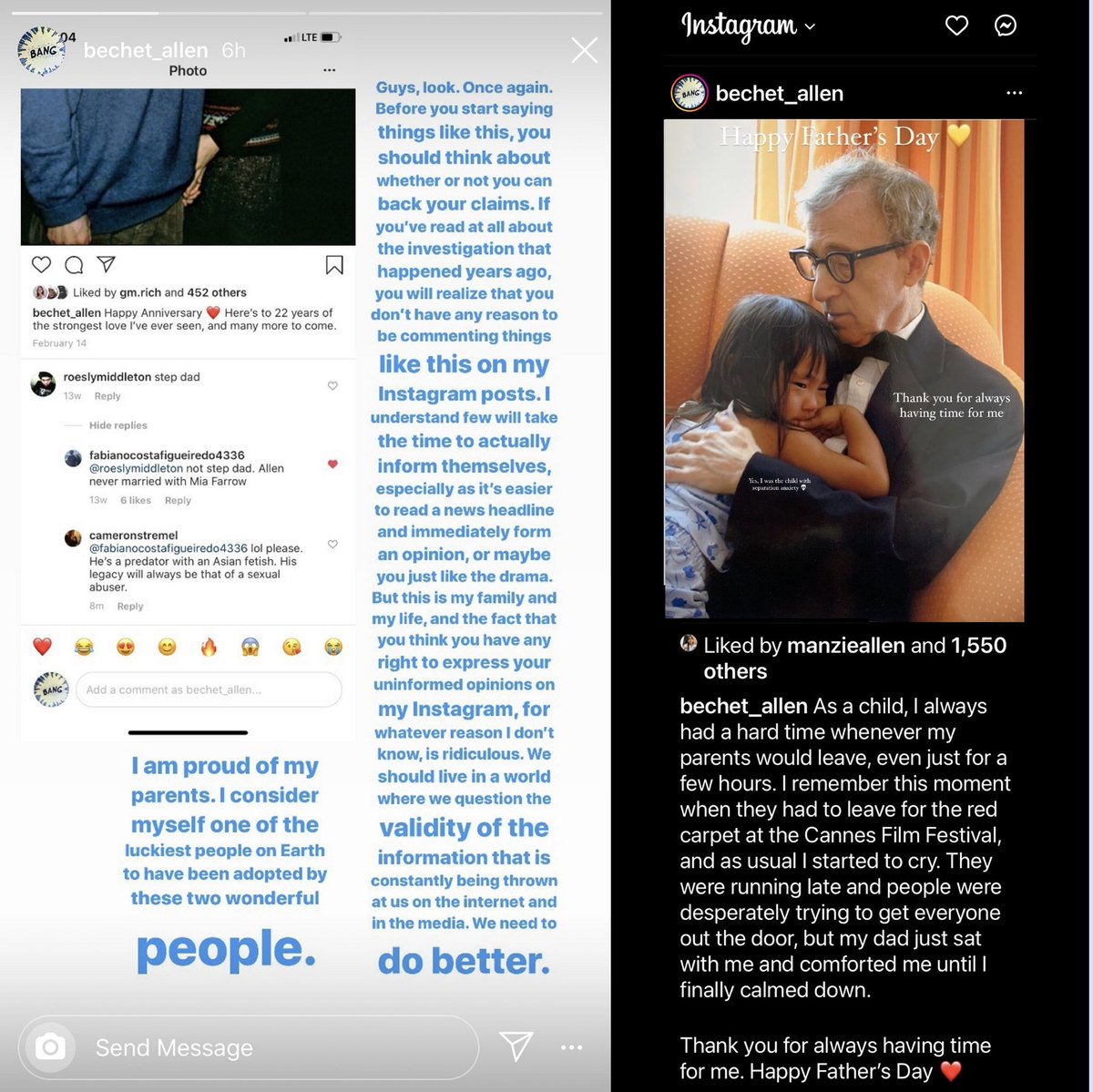 boutje1982's tweet photo. @N109Dominator @el_vxin Pedo's DON'T ONLY date adult &amp; above-age women throughout their lives.

Woody did.

Pedo's DON'T EVADE the company of children their girlfriend (Mia F.) wants them to be with.

Woody did.

Pedo's aren't adored by their wife of 34 years and their two grown daughters.

Woody is. https://t.co/v5kVW2uKya