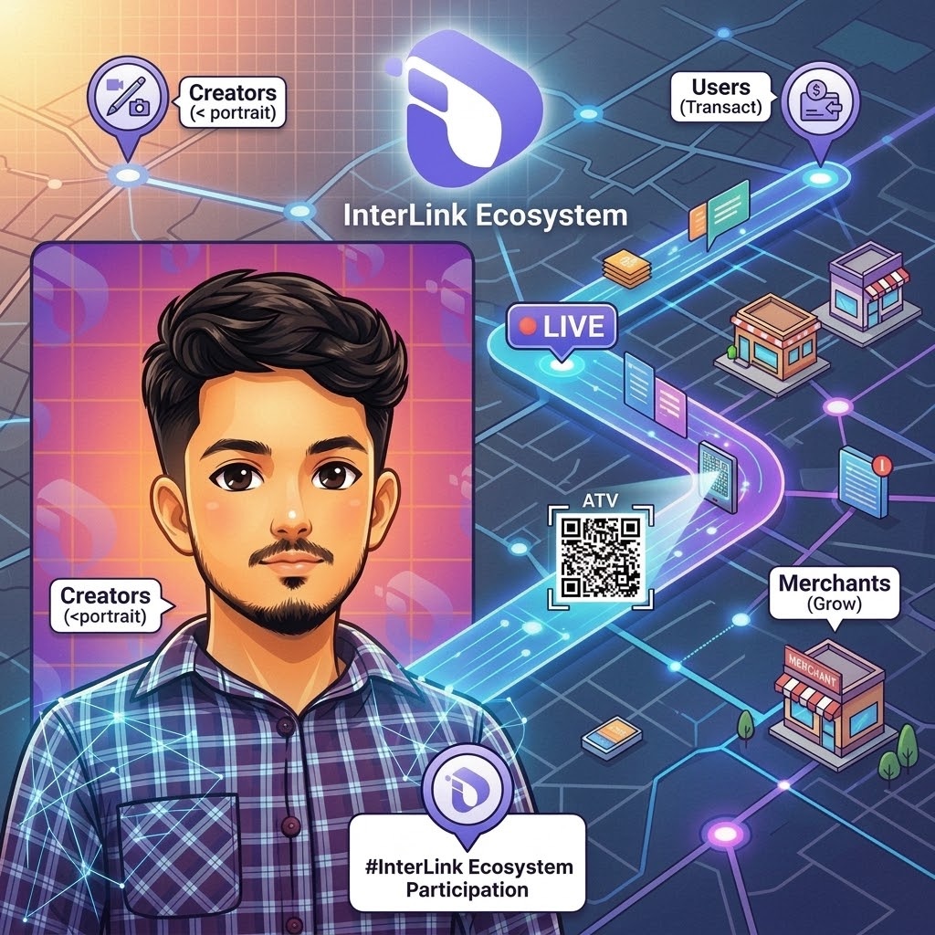 ssdrop27's tweet photo. Creators create. Users transact. Merchants grow. 

With Live, ATV QR, and LinkersMap, @inter_link is connecting these experiences into one ecosystem where participation feels more open and accessible.

The next link is already being built. 

#InterLink #ITLG #ITL #ITLX https://t.co/6mSxbSdGZU