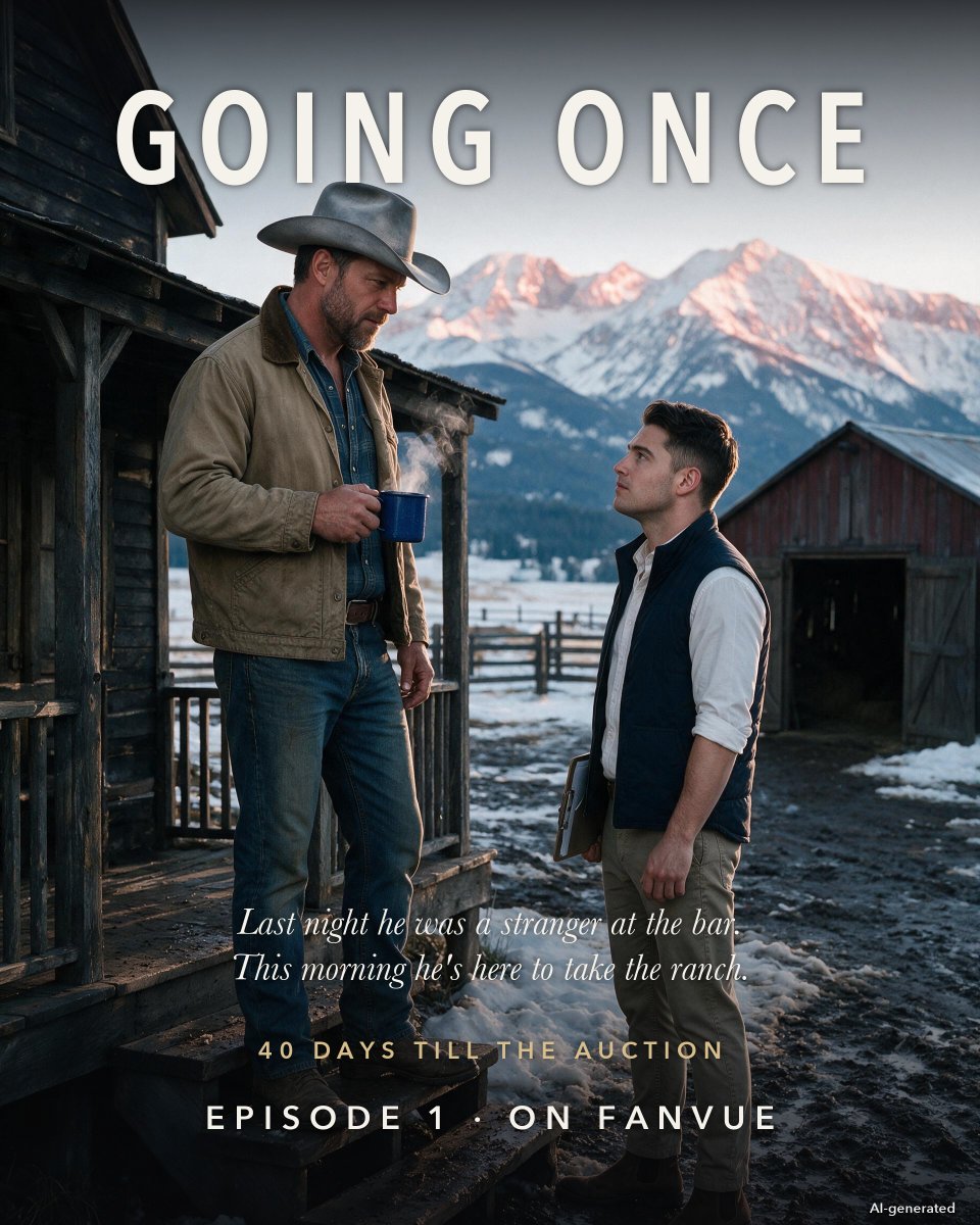 ClosedSet92's tweet photo. He slept with a stranger in a Montana bar.
The next morning, he showed up at the stranger's ranch with a court order.

40 days till the auction.

GOING ONCE · Episode 1 this week.

#MMRomance https://t.co/pzu56cqRqs