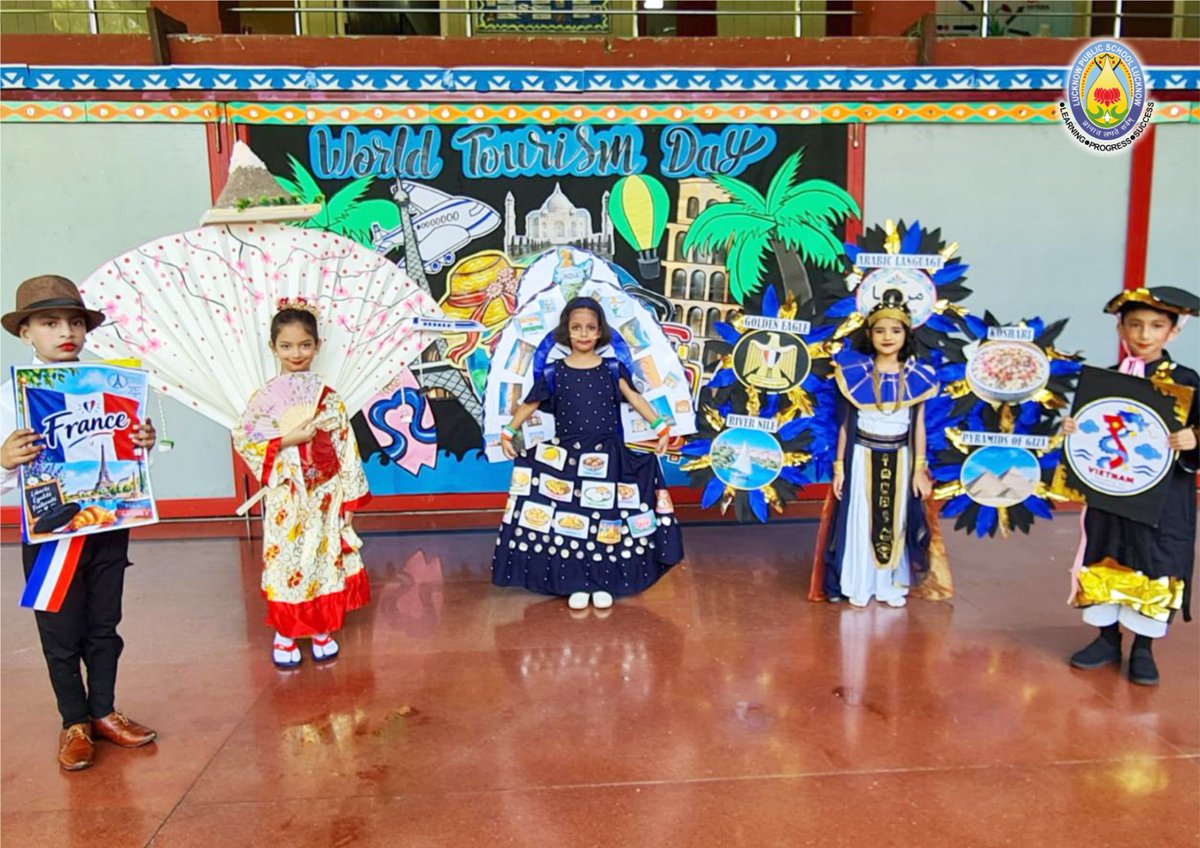 LucknowSchool's tweet photo. THE WORLD, THROUGH THEIR EYES 

A colourful journey across countries, cultures, and India’s rich heritage came alive at Lucknow Public School (C.P. Singh Foundation), Sector-D Branch, on World Tourism Day.

From representing global destinations to discovering India’s iconic heritage, students of Classes I–V transformed learning into a vibrant journey of exploration, bringing countries, cultures, landmarks, and stories to life.

Different countries. Diverse cultures. One unforgettable learning experience.

Because the best journeys don’t always need a passport — sometimes, all you need is curiosity. 

#WorldTourismDay #LucknowPublicSchool #CPSinghFoundation #YoungExplorers #ExploreDiscoverLearn #LearningBeyondClassroom