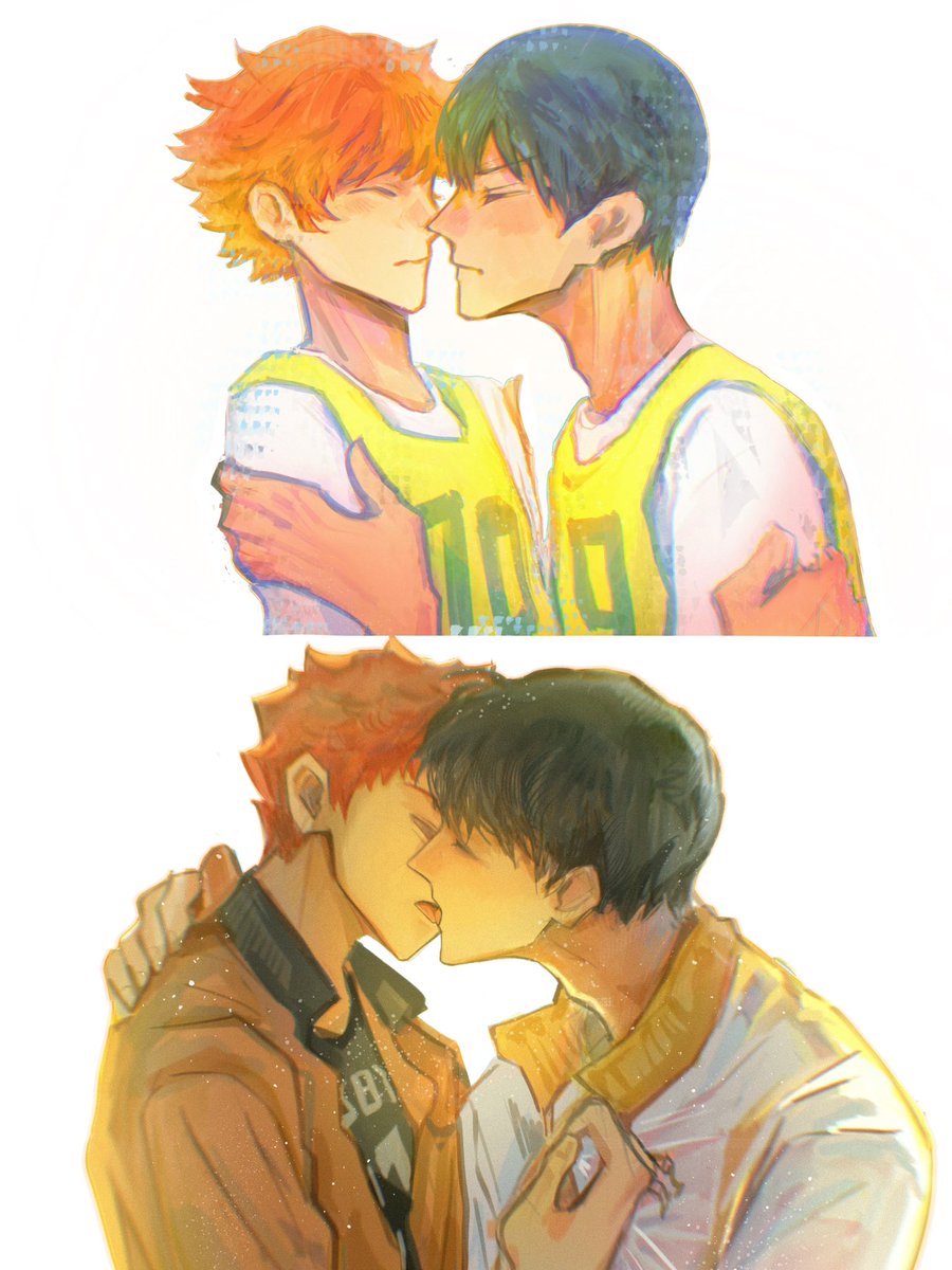 plnnnnnnk's tweet photo. #影日　#kagehina 
the first time 🆚after many times https://t.co/Mx5KeedOIQ