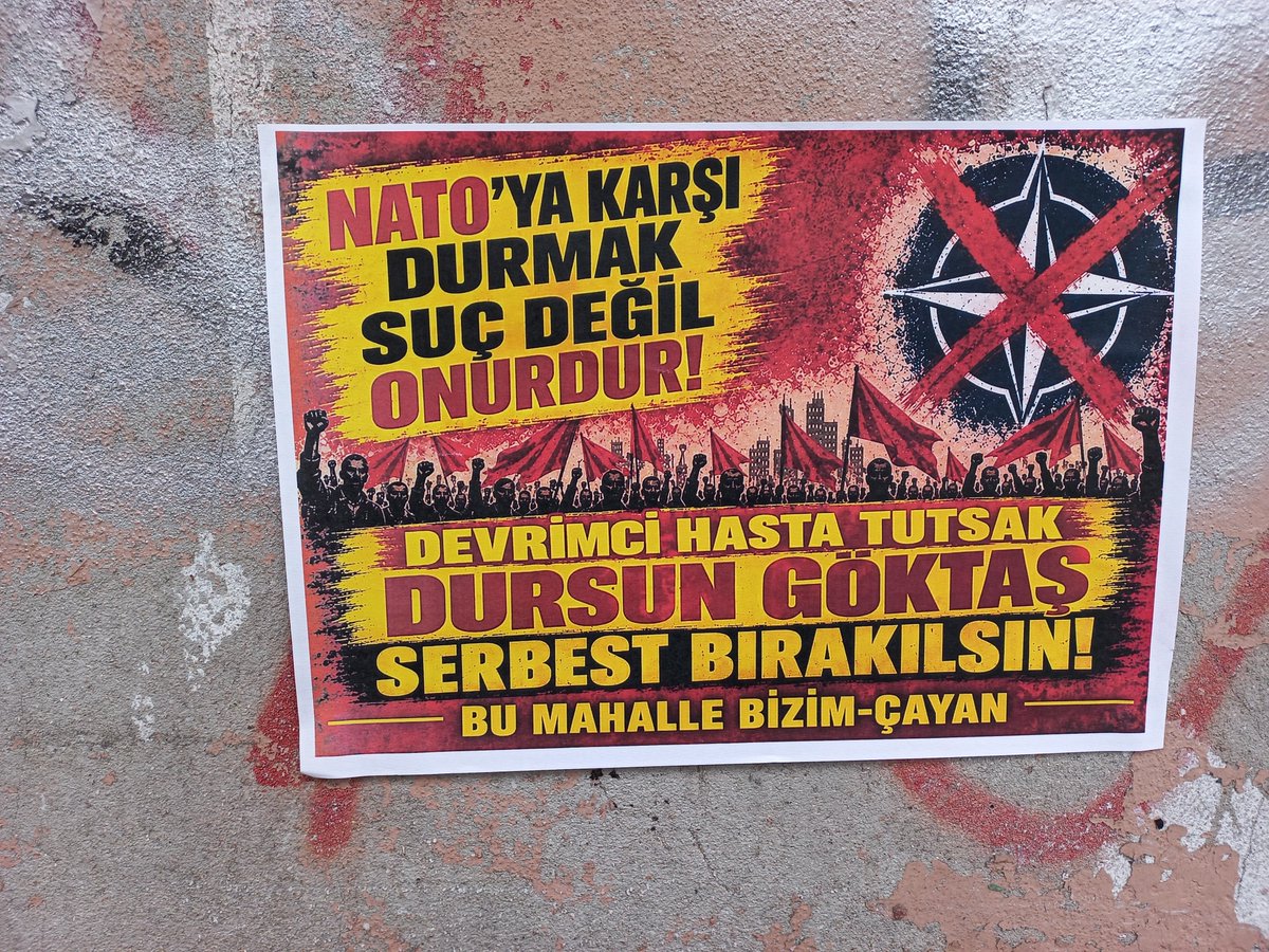 bizimcayan's tweet photo. BU MAHALLE BİZİM-ÇAYAN 
Nato'ya karşı durmak suç değil onurdur! Hasta Tutsak DURSUN GÖKTAŞ Serbest Bırakılsın!
@4tayadliaileler @halknsesi26 @halknsesi26 @oktaykelebek @FreeAytenOzturk @Okmburasi @sarigazi3698 https://t.co/zSCK9pmkhK