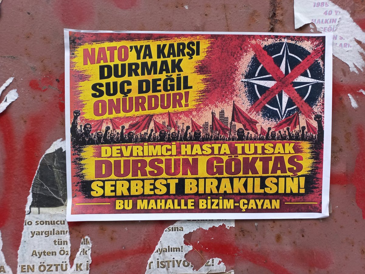 bizimcayan's tweet photo. BU MAHALLE BİZİM-ÇAYAN 
Nato'ya karşı durmak suç değil onurdur! Hasta Tutsak DURSUN GÖKTAŞ Serbest Bırakılsın!
@4tayadliaileler @halknsesi26 @halknsesi26 @oktaykelebek @FreeAytenOzturk @Okmburasi @sarigazi3698 https://t.co/zSCK9pmkhK