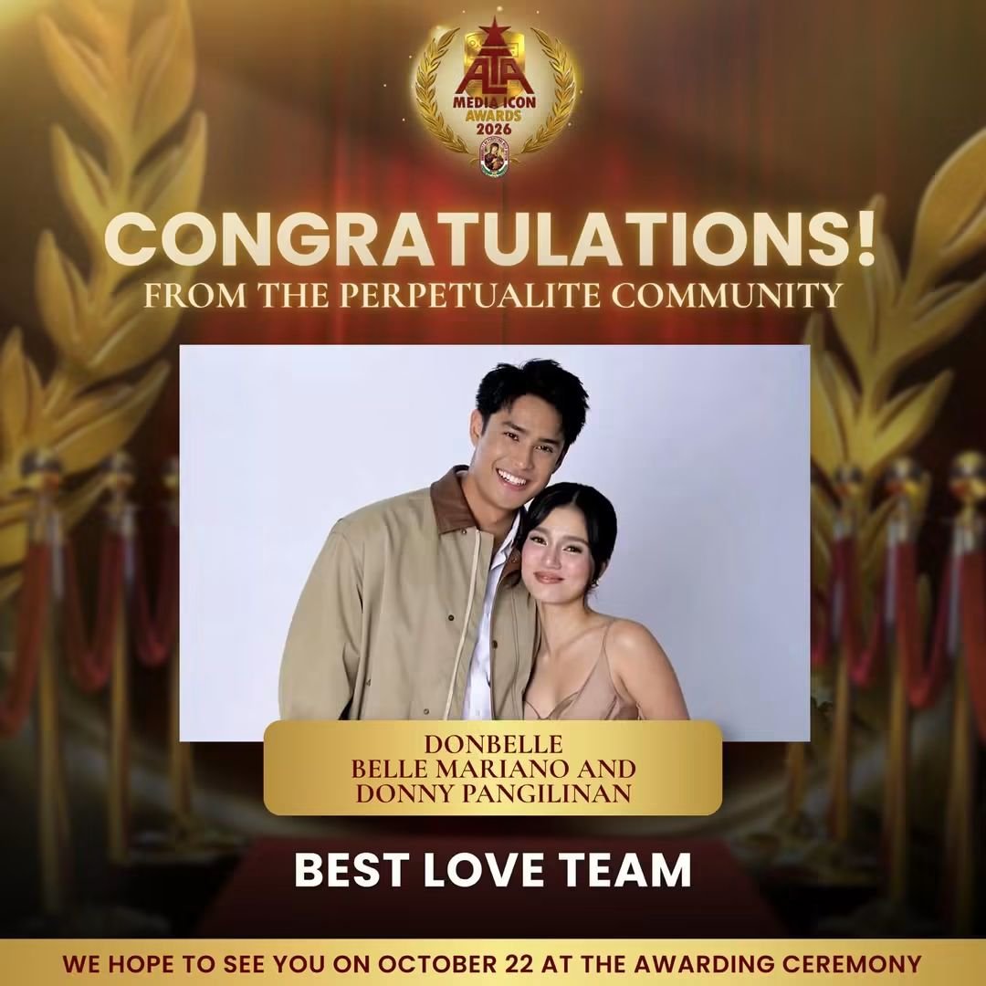 donbellehome's tweet photo. Congratulations #DonBelle for winning BEST LOVE TEAM at the 7th ALTA Media Icon Award 🖤❤️

📸 ALTA Media Icon Awards FB Page

#DonnyPangilinan #BelleMariano https://t.co/PUl9Ncp6fS