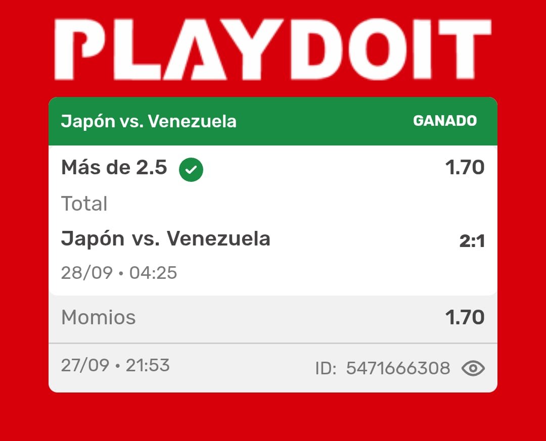 ArmaTipster's tweet photo. DE LA MANO DE JAPÓN SE LOGRÓ LA PRIMERA VERDE 🇯🇵✅

Agónico, sí… al 97 y de penal, pero se logró! 😂🔥

Deja tu ❤️ si también la cobraste

 Si veo que andan activos, más tarde les subo los picks de hoy 👀

#Japón #Venezuela #ArmaPicks #ApuestasDeportivas https://t.co/72O5Nv7oJJ