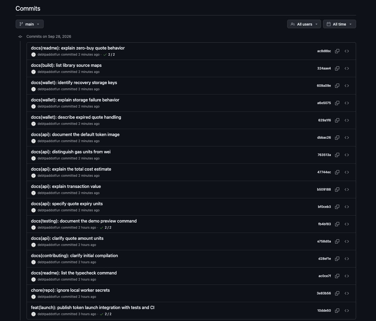 debtpaddotfun's tweet photo. we keep making https://t.co/m2bbycl7tr better

faster launches, smoother wallet flow and a cleaner experience across the platform

new updates are already live on github:

https://t.co/lNGA8nKnDP https://t.co/0tyZdnlh17