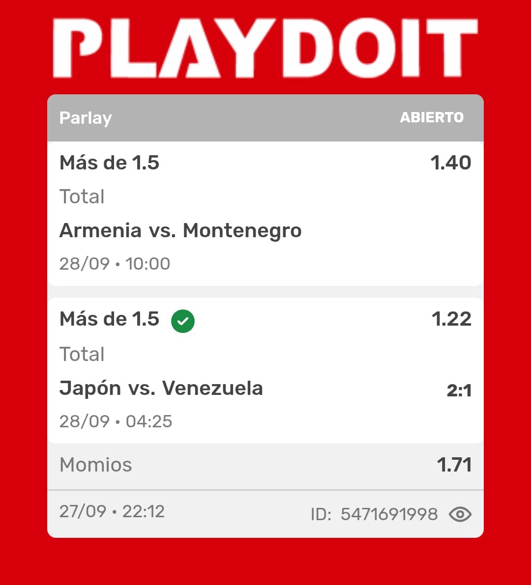 ArmaTipster's tweet photo. DE LA MANO DE JAPÓN SE LOGRÓ LA PRIMERA VERDE 🇯🇵✅

Agónico, sí… al 97 y de penal, pero se logró! 😂🔥

Deja tu ❤️ si también la cobraste

 Si veo que andan activos, más tarde les subo los picks de hoy 👀

#Japón #Venezuela #ArmaPicks #ApuestasDeportivas https://t.co/72O5Nv7oJJ