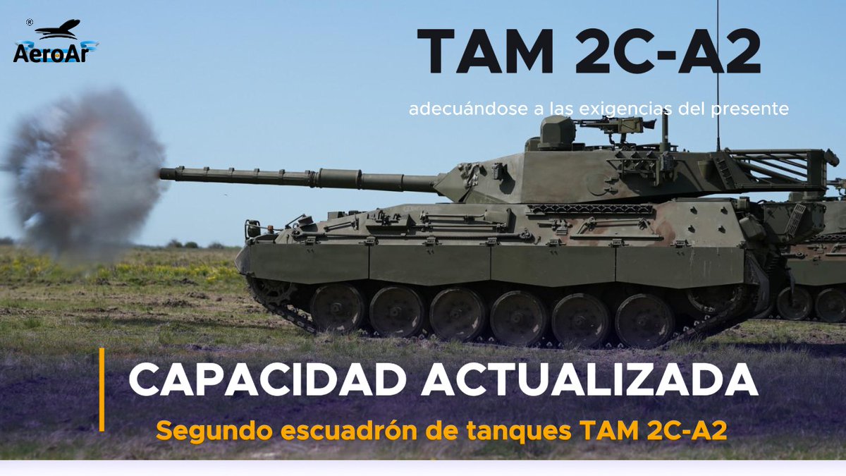 AeroarDefensa's tweet photo. Ejército incorporó un nuevo escuadrón de tanques TAM 2C-A2
https://t.co/ABvyIaM7qF https://t.co/hMvDFNju50